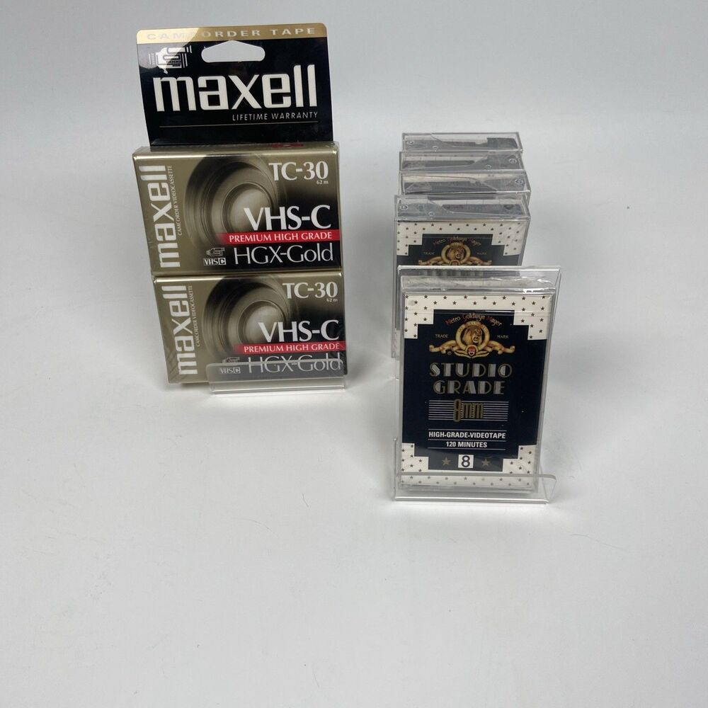 8mm Hi8 Blank Video Tapes Lot 2 Maxell & 5 MGM Studio Grade Camcorder Tapes